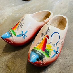 Cute Hand Painted Wooden Clogs From Holland  (Garage)