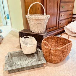 Collection Of 5 Wicker Baskets (MB)