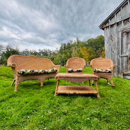 Wicker Chair Set With Table (Barn)