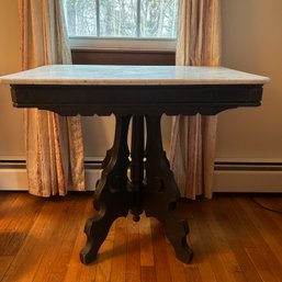 Gorgeous Antique Victorian Eastlake Marble Top Table (lRoom)
