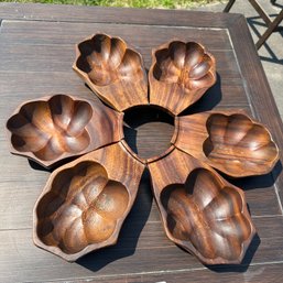 Set Of Six Unique Wooden Bowls
