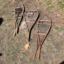Three Pairs Of Antique/Vintage Snowshoes Including Saggahew (TV Room)