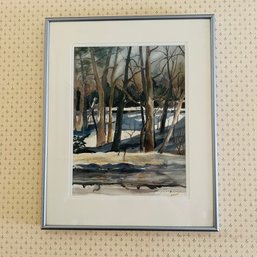 Signed Mary E. Swanson Watercolor Framed Painting (Bedroom 1)