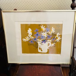 Calvin J. Libby Signed And Numbered Block Print 'daisies' (Bedroom 1)