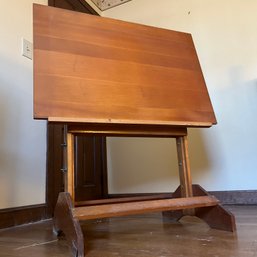 Wooden Drafting Table, Adjustable Height (b2)