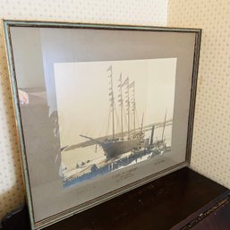 Vintage Framed Photo Of Ship - Carl F. Cressy, Bath, ME (Bedroom 1)