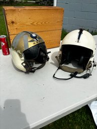 Pair Of Vintage Helmets (basement)