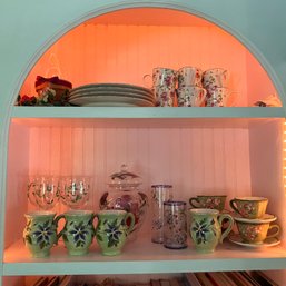 Assorted Dishes And Painted Glassware (kitchen)