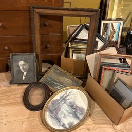 Antique & Vintage Frames Lot (attic) *some Broken Glass