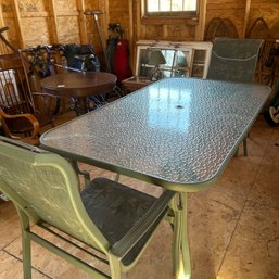 Patio Dining Set Including Glass Table And 6 Chairs (barn)