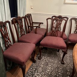 Set Of 6 Older Vintage Claw Foot Dining Chairs With Ornate Splat (KM)