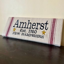 AMHERST, NEW HAMPSHIRE Embroidered Sign From The Red Saltbox (b2)