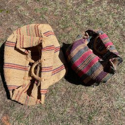 Lot Of Three Vintage Woven Tote Bags  (Living Room)