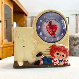 Vintage 1974 RAGGEDY ANN Alarm Clock - See Notes (LR)