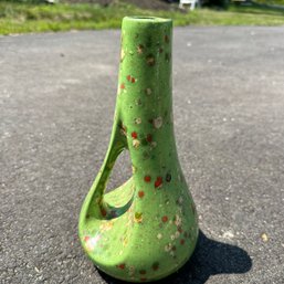 Unique Lime Green Speckled Vase