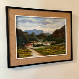 Lovely Artist Signed Framed Landscape Painting (hall)