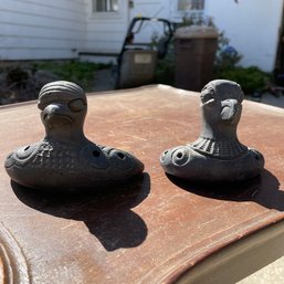 Pair Of Vintage Pottery Bird Whistles  (Living Room)