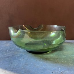 Vintage Green Glass Bowl (DL)