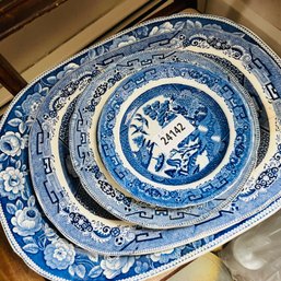 Vintage Blue And White Serving Platters (Dining Room)