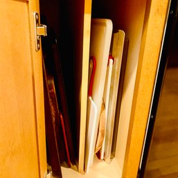 Cabinet Full Of Cutting Boards & Baking Sheets (Kitchen)