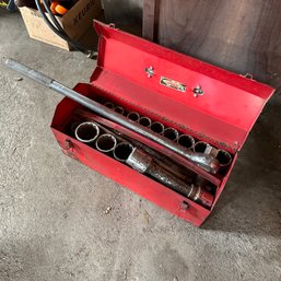 Husky Brand Large Sockets And Wrench In Tool Box