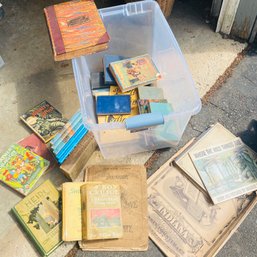 Box Of Vintage Books & Map Books (NM)