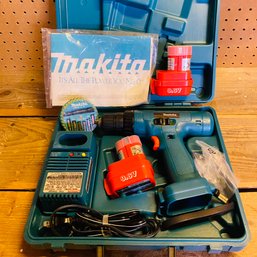 Makita Cordless Drill With Two Batteries, Charger, Case, And Bits (Basement)