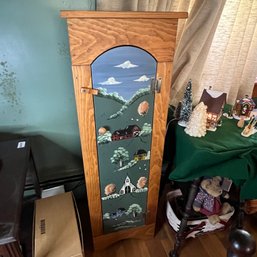 Painted Country Cabinet With Contents (LR)