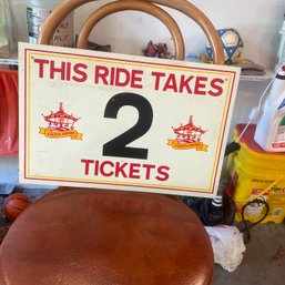 Carnival Ride Ticket Sign