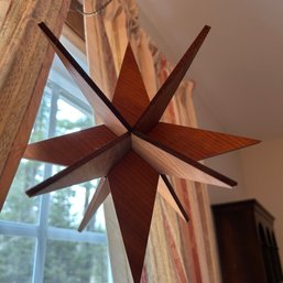 Vintage Wooden Artistic Pointed Star Hanging Sculpture (LRoom)