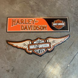 Pair Of Harley Davidson Signs