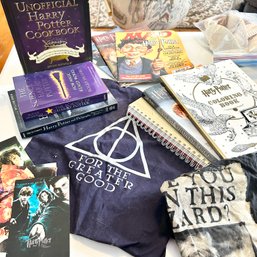 Mixed Lot Of HARRY POTTER Related Books With Tote Bag (LR)