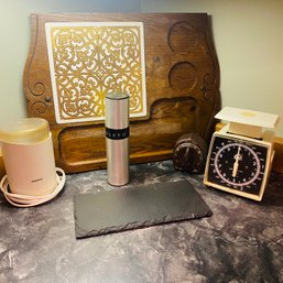 Vintage Cheese Cutting Board, Food Scale, Timer, Coffee Grinder & More (Kitchen)