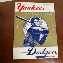 Wow! Vintage 1953 World Series Yankees/Dodgers Program And World Series Ticket