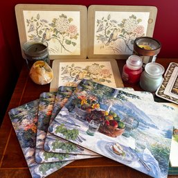 Assortment Of Dinner Mats And Candles (DR)
