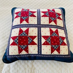 Small Red, White, And Blue Quilted Pillow (Master Bedroom)