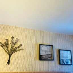 Decorative Metal Wall Flowers And Pair Of Framed Bathroom Art Prints (Master Bathroom)