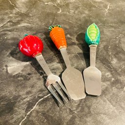 Trio Of Vegetable Themed Small Utentils (Kitchen)