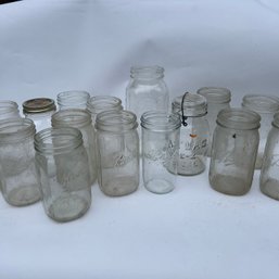 Mixed Lot Of Vintage Canning Jars, Kerr, Ball, Atlax, Various Sizes (NK)