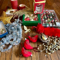 Christmas Decor Lot, Including LENOX Glass Ornaments (LR)