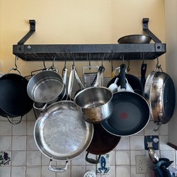 Large Lot Of Varying Brands Pots And Pans (KT) Hanger Not Included