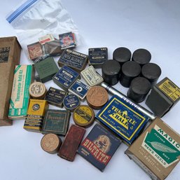 Mixed Lot Of Vintage Hardware Boxes, Matches, Lidded Tins, Most Boxes W Contents (NK)