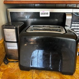 Desirable Trio Of Small Kitchen Appliances, Toaster Microwave Coffee Grinder(KT)