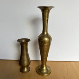 Pair Of Vintage Brass Vases (EF)