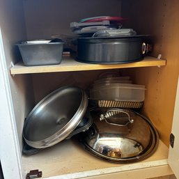 Assortment Of Tupperware And Kitchen Cooking Items, Entire Cabinet (KT)