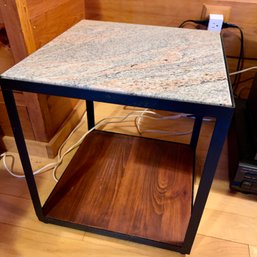 Marble Top End Table (Lot 1 Of 2) (LR)