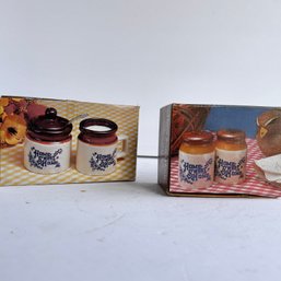 New In Box! Vintage 'Home Sweet Home' Ceramic S&P Shakers And Sugar & Creamer Sets