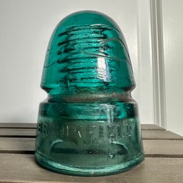 Vintage Aqua Brookfield Insulator (HW)