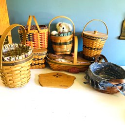 Mixed Lot Of Longaberger Baskets, Cute Whale Themed, Collectors Club & More (LR)