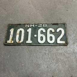 Old New Hampshire License Plate